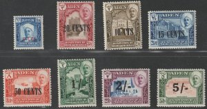 Aden - Qu'aiti 1951 Surcharged set of 8 lmm