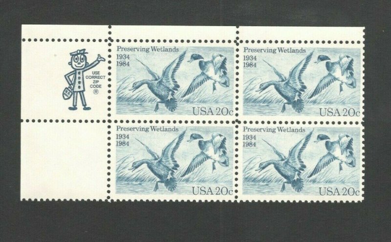 2092 Waterfowl Preservation Act Zip Block Mint/nh FREE SHIPPING