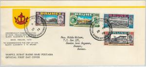 61263  - BRUNEI - POSTAL HISTORY - FDC COVER   SG #  192/95 1972 - ROYALTY