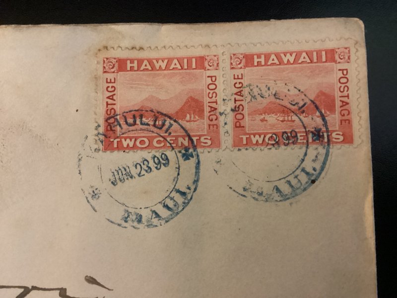 6/23/1899 Hawaii Honolulu pair #81 cover A. Baldwin Lowrie Spreckelsville Maui