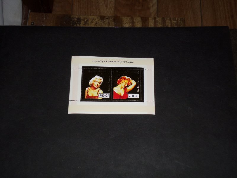 TOPICAL, MIXED, CONGO, 2003, MARILYN MONROE GOLD FOIL, S/S, MNH, LOT #92, LQQK