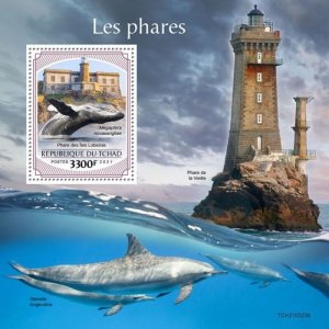 Chad - 2021 Lighthouses & Marine Life - Stamp Souvenir Sheet - TCH210323b