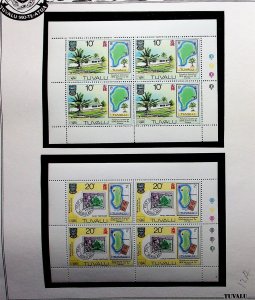 TUVALU Sc 133-6 NH MINISHEETS OF 1980 - STAMP EXPO - (AF24)