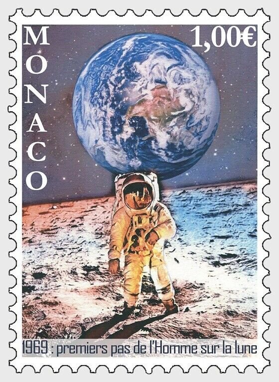 H01 Monaco 2019 50th Anniversary of the Moon Landings MNH Postfrisch