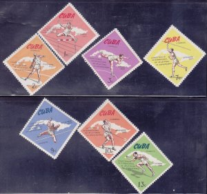 Cuba 1040-46 MNH 1965 International Athletic Competition Havana 7th Anniversary