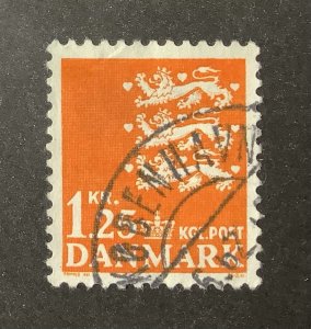 Denmark 1962 Scott 397 used - 1.25k, State Seal, lions passant & heraldic hearts