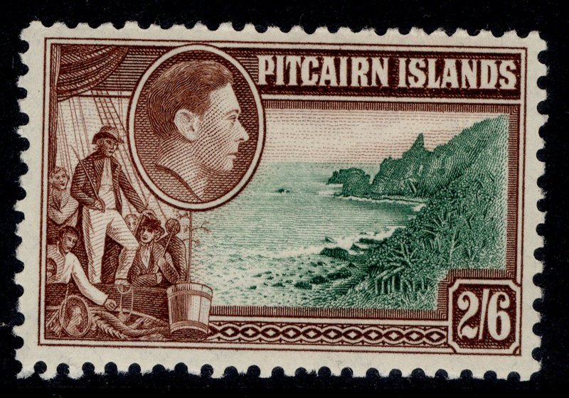 PITCAIRN ISLANDS GVI SG8, 2s 6d green & brown, NH MINT. Cat £17.