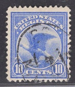 US Stamp #F1 10c Ultramarine United States Registry  USED SCV $14.00