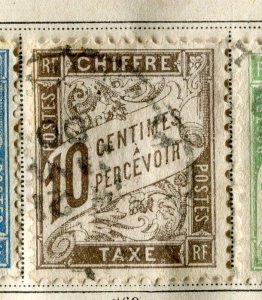 FRANCE;  1894 early Postage Due issue fine used 10c. value