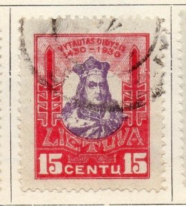 Lithuania 1930 Early Issue Fine Used 15c. 055521