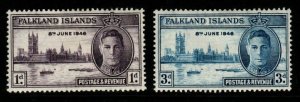 FALKLAND ISLANDS SG164/5 1946 VICTORY MTD MINT