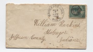 1889 Bridgeport IN #213 cover receiver as origin postmark [h.4799]