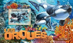 TOGO 2016 SHEET WHALES ORCAS MARINE LIFE tg16214b