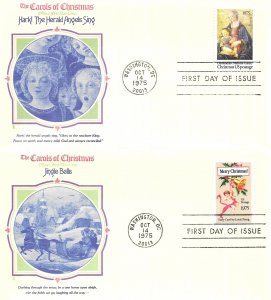 1975 FDC, #1579-1580, 10c Christmas, Fleetwood (2)