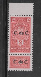 El Salvador Revenue Fiscal MNH Stamp 2 Cent with tab Single (Stock Photo)