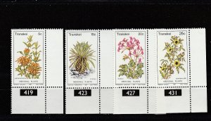 Transkei  Scott#  32-35  MNH  (1981 Medicinal Plants)