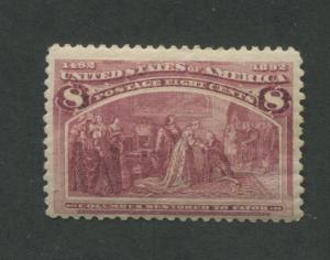 1893 United States Postage Stamp #236 Mint Never Hinged F/VF Original Gum  