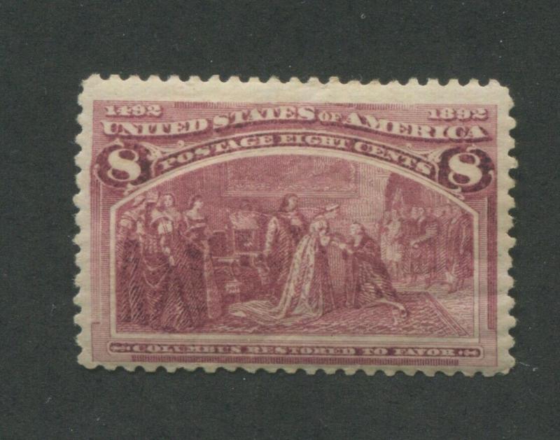 1893 United States Postage Stamp #236 Mint Never Hinged F/VF Original Gum  