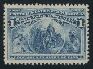 USA 230 - 1 cent Columbian - XF JUMBO Mint hinged