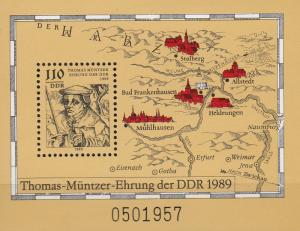 East Germany - GDR - 1989 Thomas Muntzer Sc# 2736 - MNH (255N)