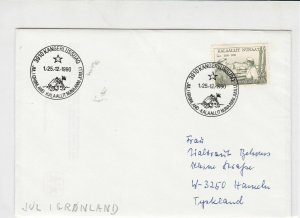 greenland 1990 xmas house + star kangerlussuaq cancel stamps cover ref 21289