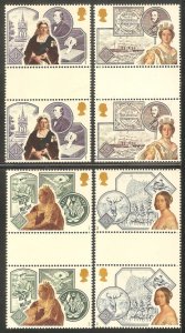 GREAT BRITAIN Sc# 1188 - 1191 var MNH FVF Set of 4 x Gutter Pair Queen Victoria