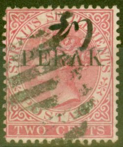 Perak 1884 2c Pale Rose SG17var Inverted V for A Fine Used