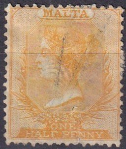 Malta #3c F-VF Used  CV $130.00  (Z1637)