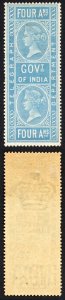 India Telegraph T34 4a Blue Wmk T25 M/M Cat 30 pounds