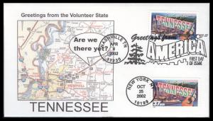 #3737 Greetings From Tennessee Dual Southport FDC