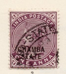 Indian States Chamba 1887-95 QV  Early Issue Fine Used 1a. Optd 157010