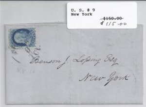 US Scott #9 used on cover