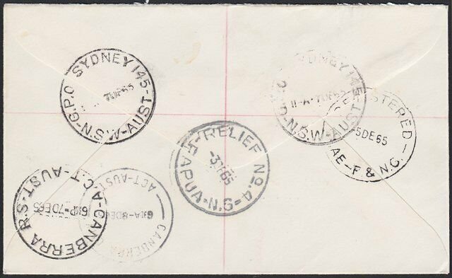 PAPUA NEW GUINEA 1965 2/3d Mask on reg cover - RELIEF 4 cds ex Kandrian.....H149