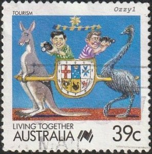 Australia 1988 Sc#1063B, SG#1121b 39c Living Together USED-Fine-NH.