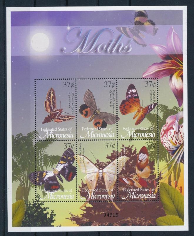 [34859] Micronesia 2002 Butterflies Schmetterlingen Papillons Moths MNH Sheet