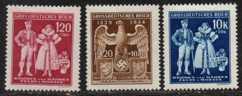 Czechoslovakia - Bohemia and Moravia Sc #B22-B24 Mint Hinged