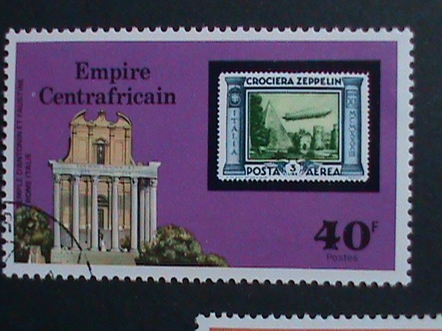 CENTRAL AFRICA STAMP 1977- SC#295-6,C184-6-75TH ANNIVERSARY-ZEPPELIN CTO SET-