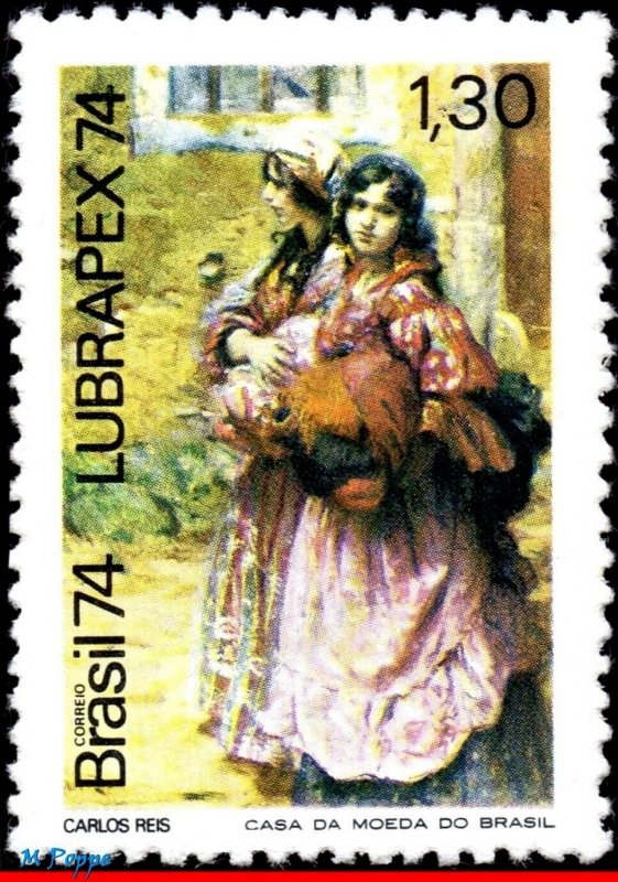 1372 BRAZIL 1974 THE GIRLS BY CARLOS REIS, LUBRAPEX, PHILATELY MI#1464 C-869 MNH