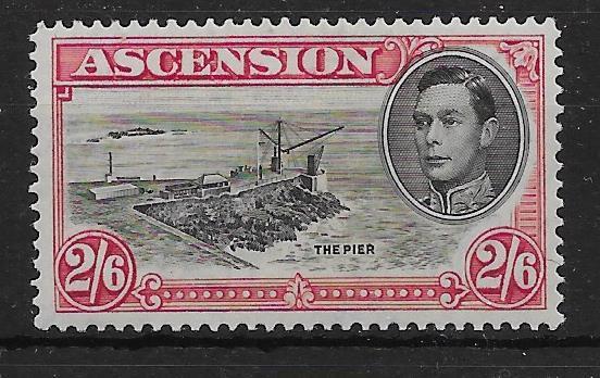 ASCENSION SG45 1938 2/6 BLACK & CARMINE p13½ MTD MINT