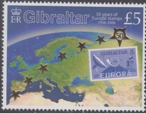 GIBRALTAR Sc #1026 MNH SINGLE 50tANN of EUROPA STAMPS
