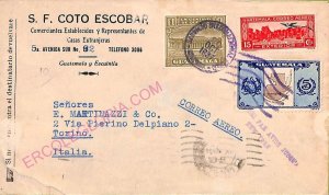 ad6274 - GUATEMALA - POSTAL HISTORY -  AIRMAIL COVER to ITALY  1937