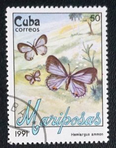 CUBA Sc# 3292 BUTTERFLIES butterfly 50c 1991  used / cancelled