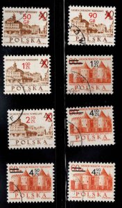 Poland Scott 1919-1926  Used surcharged stamp set