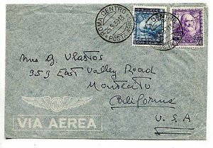 Air Mail Impero Lire 2 on cover by air for the USA