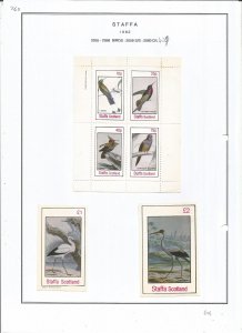 STAFFA - 1982 - Birds - Sheets - Mint Light Hinged - Private Issue