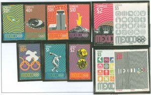 Mexico #996-1001/C340-C344 Mint (NH) Single (Complete Set) (Olympics)