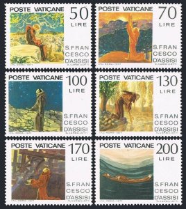 Vatican 607-612, MNH. Michel 695-700. St Francis of Assisi,750th death Ann.1977.