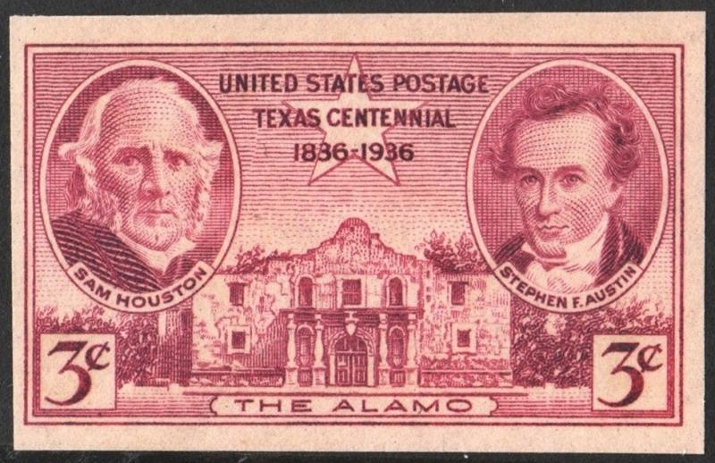 SC#778d 3¢ Texas Centennial TIPEX Souvenir Sheet Single (1936) MNH