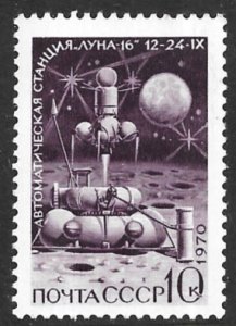 RUSSIA USSR 1970 10k Dark Purple LUNA 16 Space Mission Issue Sc 3799 MNH