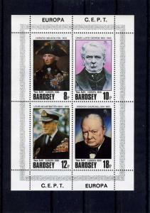 Bardsey Island 1980 WINSTON CHURCHILL Nelson Ovpt Europa Sheet Perforated MNH